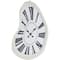 40" x 24" White Wooden Wavy Decorative Wall Clock with Roman Numerals